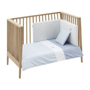 JGO 2 PCS.F.NORDICA CUNA 70 VICHY10 CELESTE 110x170x3 CM