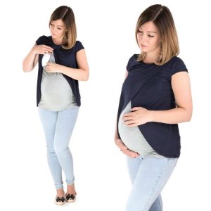 Camiseta 3 en 1 embarazo/lactancia Hannah – varios colores –