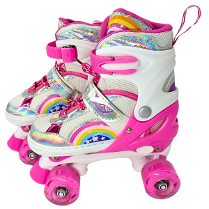 Patines artísticos arcoiris.