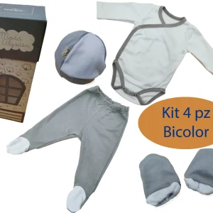 Kit 4 pzs Bicolor Bebé Salir Del Hospital Algodón