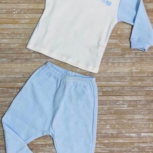 Pijamas Dos Piezas Hello Celeste Bebé