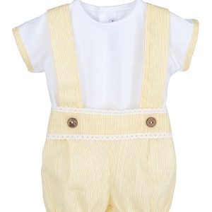 Conjunto Bebé Ranita Con Tirantes Saura Amarillo