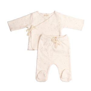 Primera puesta bebé algodón orgánico Ivory Pink